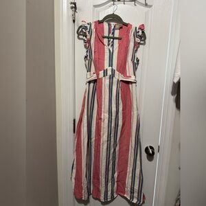 ASOS Striped Pink and Blue Sleeveless Dress